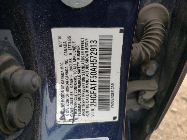 Photo 10 from auction – 2010 HONDA CIVIC LX with VIN 2HGFA1F50AH572913
