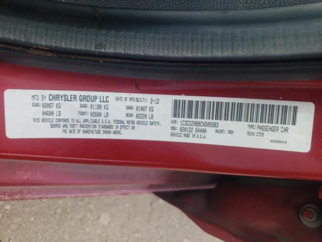 Фото 10 с аукциона – 2012 DODGE AVENGER SE с VIN 1C3CDZAB9CN209383