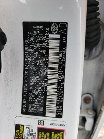 Photo 10 from auction – 2013 TOYOTA COROLLA BA with VIN 2T1BU4EEXDC017327
