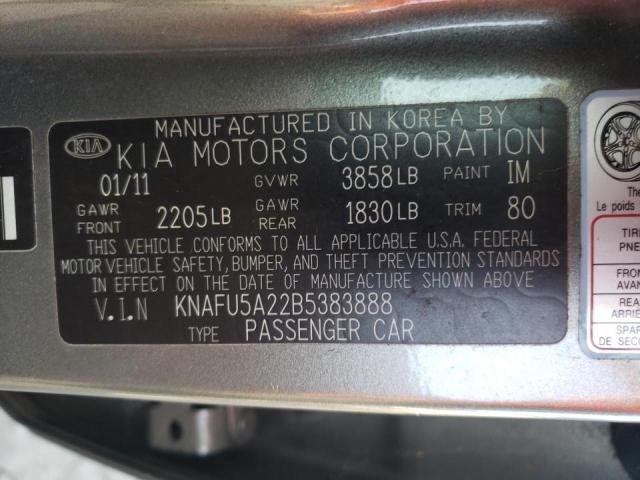 Photo 10 from auction – 2011 KIA FORTE EX with VIN KNAFU5A22B5383888