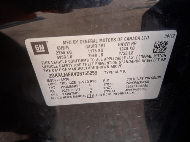 Foto 10 de la subasta – 2013 GMC TERRAIN SL con VIN 2GKALMEK4D6155259
