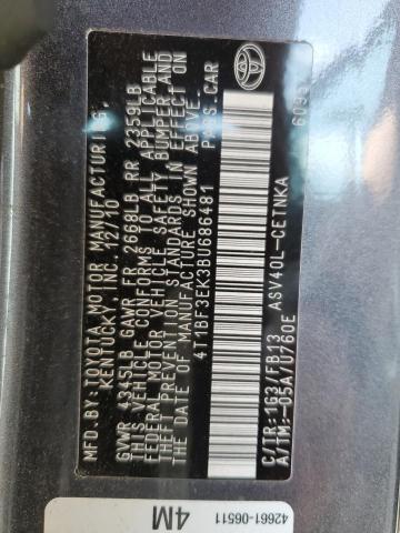 Photo 10 from auction – 2011 TOYOTA CAMRY BASE with VIN 4T1BF3EK3BU686481