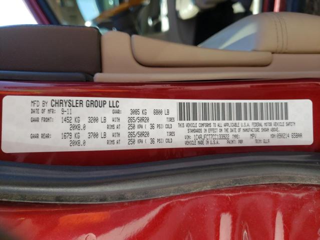Photo 10 from auction – 2012 JEEP GRAND CHER with VIN 1C4RJFCT7CC133922