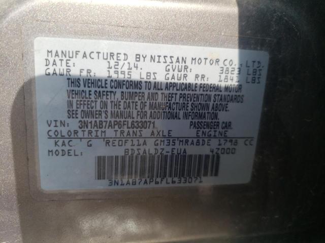 Photo 10 from auction – 2015 NISSAN SENTRA S with VIN 3N1AB7AP6FL633071