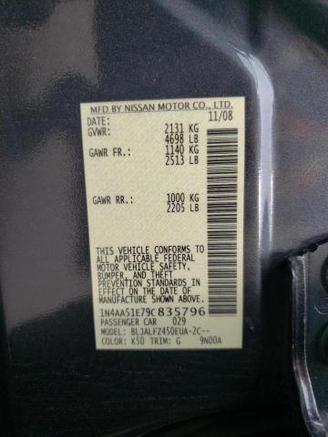 Photo 10 from auction – 2009 NISSAN MAXIMA S with VIN 1N4AA51E79C835796