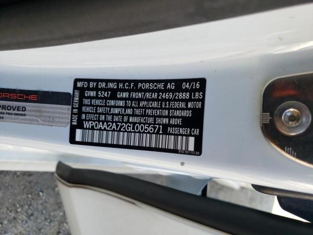Photo 10 from auction – 2016 PORSCHE PANAMERA 2 with VIN WP0AA2A72GL005671