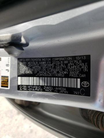 Photo 10 from auction – 2014 TOYOTA PRIUS with VIN JTDKN3DU2E1743852