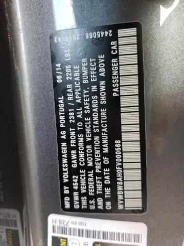 Photo 10 from auction – 2015 VOLKSWAGEN EOS KOMFOR with VIN WVWBW8AH0FV000568