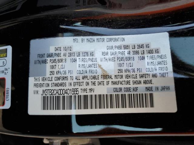 Photo 10 from auction – 2013 MAZDA CX-9 TOURI with VIN JM3TB2CA0D0401665