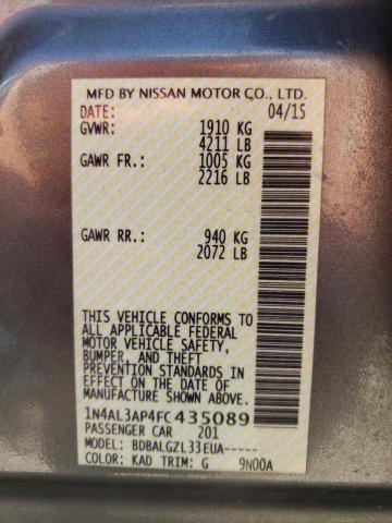Photo 10 from auction – 2015 NISSAN ALTIMA 2.5 with VIN 1N4AL3AP4FC435089