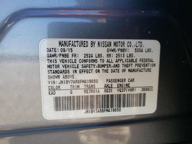 Photo 10 from auction – 2015 INFINITI Q50 BASE with VIN JN1BV7AR6FM418650