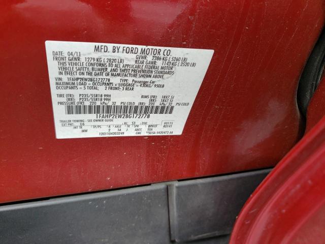 Photo 10 from auction – 2011 FORD TAURUS SEL with VIN 1FAHP2EW2BG172778
