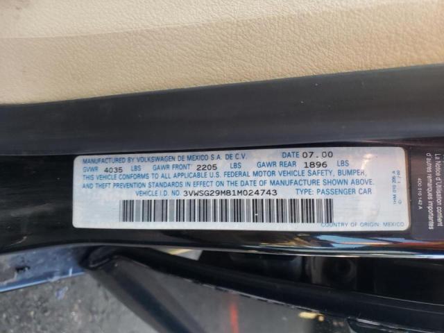 Photo 10 from auction – 2001 VOLKSWAGEN JETTA GLS with VIN 3VWSG29M81M024743