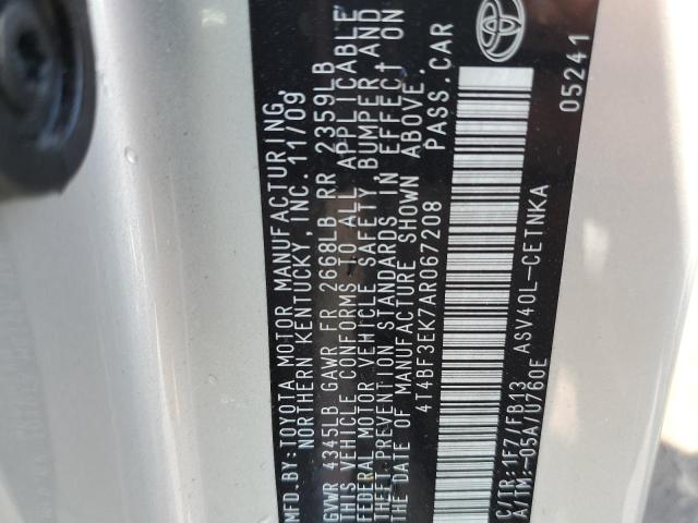 Photo 10 from auction – 2010 TOYOTA CAMRY BASE with VIN 4T4BF3EK7AR067208