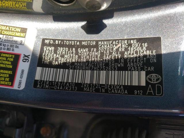 Photo 10 from auction – 2017 TOYOTA COROLLA L with VIN 2T1BURHE7HC752653