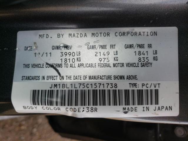 Photo 10 from auction – 2012 MAZDA 3 I with VIN JM1BL1L75C1571738