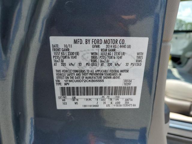 Photo 10 from auction – 2012 FORD ESCAPE XLT with VIN 1FMCU0D72CKB05555