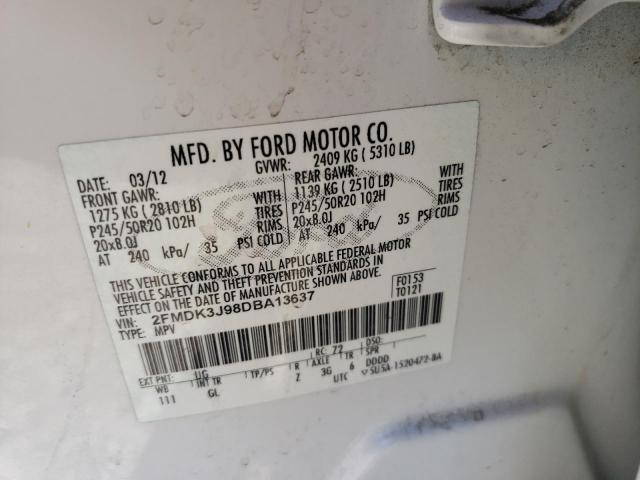 Photo 10 from auction – 2013 FORD EDGE SEL with VIN 2FMDK3J98DBA13637