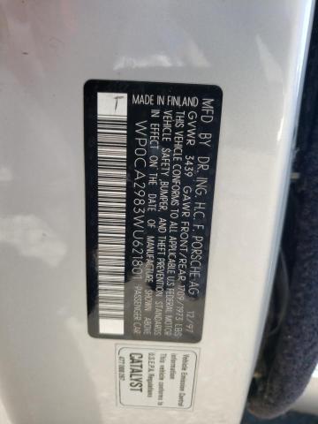 Photo 10 from auction – 1998 PORSCHE BOXSTER with VIN WP0CA2983WU621801