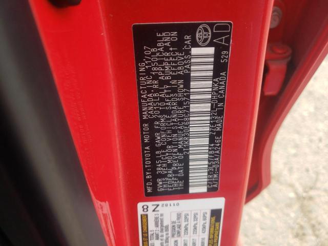 Photo 10 from auction – 2008 TOYOTA MATRIX with VIN 2T1KR30E68C715717