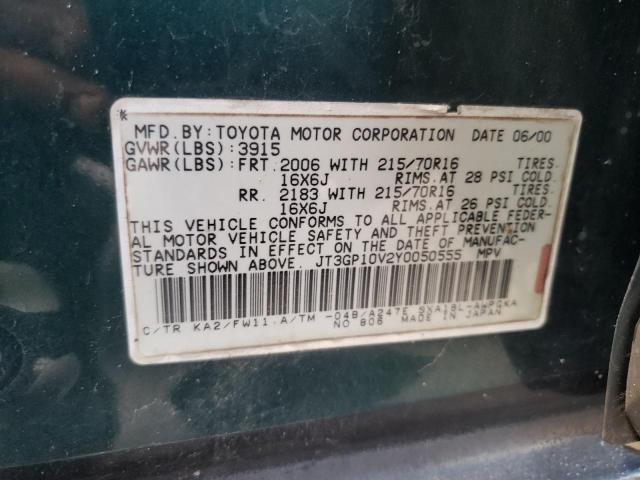 Photo 10 from auction – 2000 TOYOTA RAV4 with VIN JT3GP10V2Y0050555