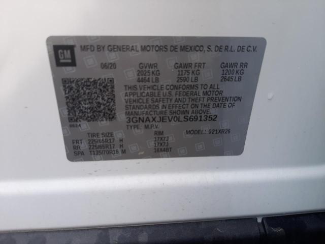 Photo 10 from auction – 2020 CHEVROLET EQUINOX LT with VIN 3GNAXJEV0LS691352