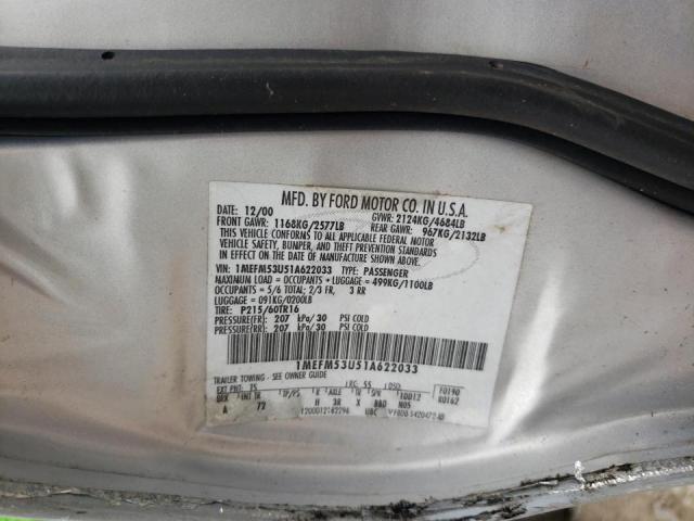 Photo 10 from auction – 2000 MERCURY SABLE LS P with VIN 1MEFM55S4YA610249