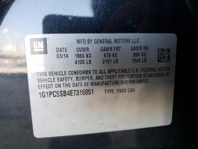 Photo 10 from auction – 2014 CHEVROLET CRUZE LT with VIN 1G1PC5SB4E7316851
