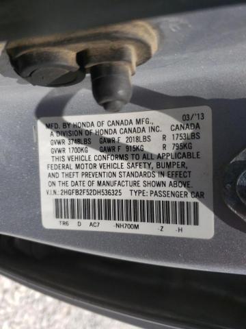 Photo 10 from auction – 2013 HONDA CIVIC LX with VIN 2HGFB2F52DH536325