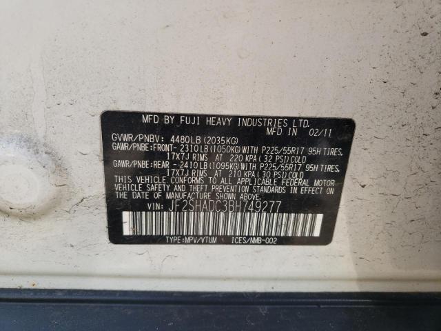 Photo 10 from auction – 2011 SUBARU FORESTER 2 with VIN JF2SHADC3BH749277