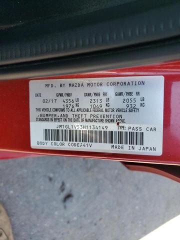 Photo 10 from auction – 2017 MAZDA 6 TOURING with VIN JM1GL1V53H1134149