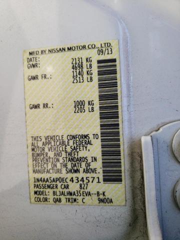Photo 10 from auction – 2014 NISSAN MAXIMA S with VIN 1N4AA5AP0EC434571