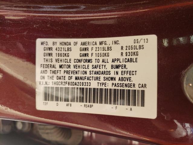 Photo 10 from auction – 2013 HONDA ACCORD EXL with VIN 1HGCR2F80DA209333