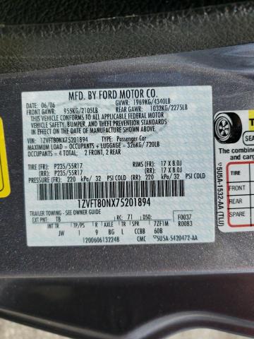 Photo 10 from auction – 2007 FORD MUSTANG with VIN 1ZVFT80NX75201894