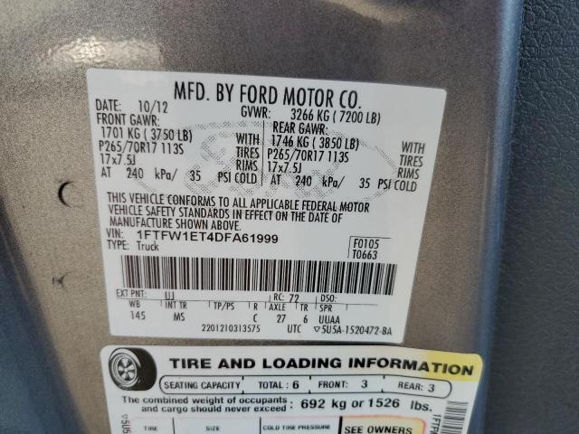 Photo 10 from auction – 2013 FORD F150 SUPER with VIN 1FTFW1ET4DFA61999