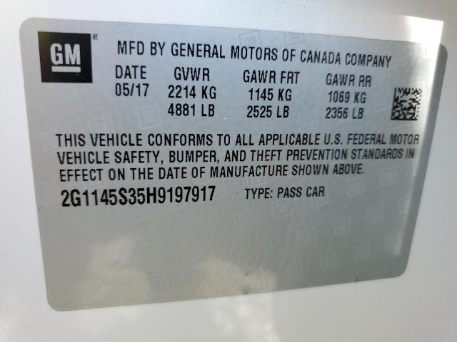 Photo 10 from auction – 2017 CHEVROLET IMPALA PRE with VIN 2G1145S35H9197917