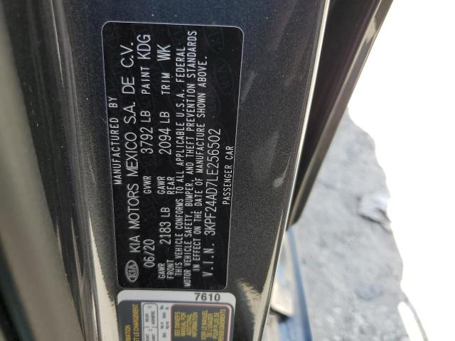 Photo 10 from auction – 2020 KIA FORTE FE with VIN 3KPF24AD7LE256502