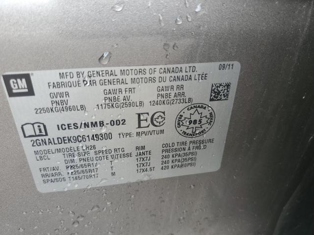 Photo 10 from auction – 2012 CHEVROLET EQUINOX LT with VIN 2GNALDEK9C6149300