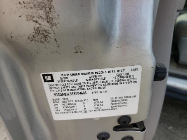 Photo 10 from auction – 2006 BUICK RENDEZVOUS with VIN 3G5DA03L36S604686