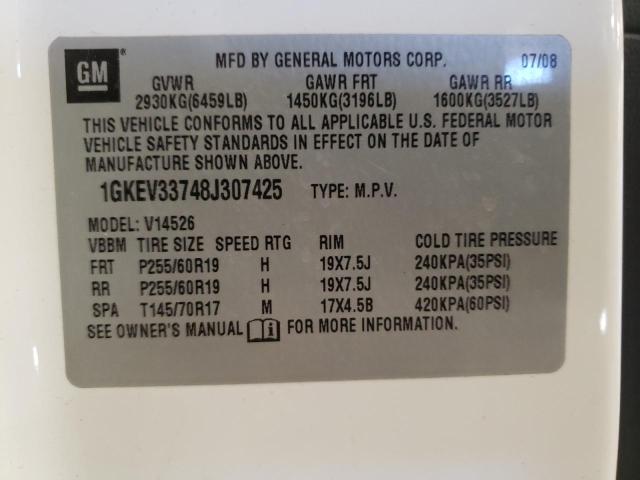 Photo 10 from auction – 2008 GMC ACADIA SLT with VIN 1GKEV33748J307425