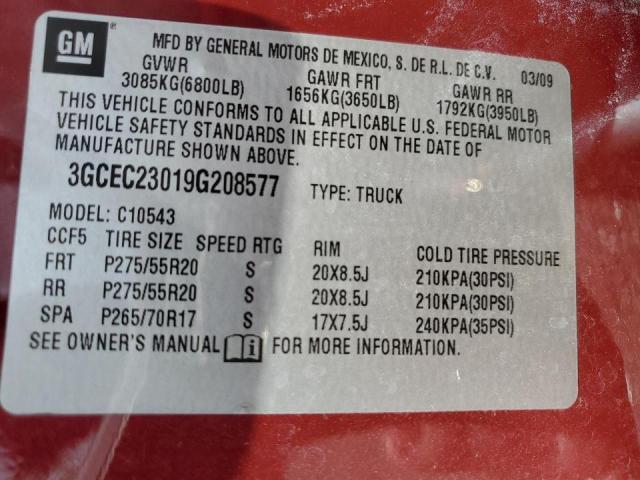 Photo 10 from auction – 2009 CHEVROLET SILVERADO with VIN 3GCEC23019G208577