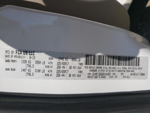 Photo 10 from auction – 2016 CHRYSLER TOWN & COU with VIN 2C4RC1BG8GR104587