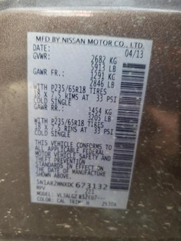Photo 10 from auction – 2013 NISSAN PATHFINDER with VIN 5N1AR2MNXDC673132