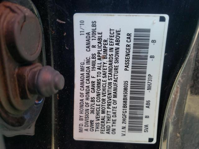 Photo 10 from auction – 2011 HONDA CIVIC LX with VIN 2HGFG1B68BH508035