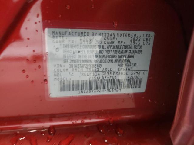 Photo 10 from auction – 2017 NISSAN SENTRA S with VIN 3N1AB7AP2HY365769