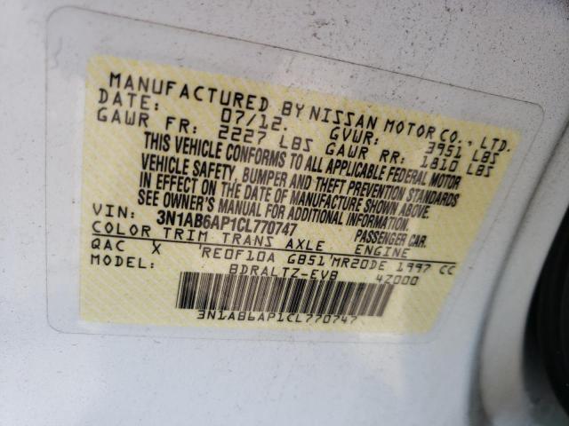 Photo 10 from auction – 2012 NISSAN SENTRA 2.0 with VIN 3N1AB6AP1CL770747