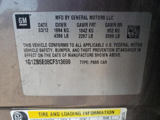 Photo 10 from auction – 2012 CHEVROLET MALIBU LS with VIN 1G1ZB5E08CF313699