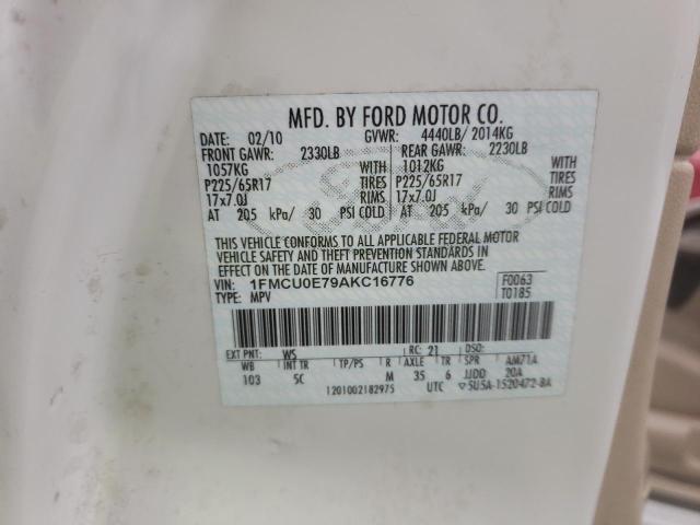 صورة رقم 10 من المزاد - 2010 FORD ESCAPE LIM مع VIN 1FMCU0E79AKC16776