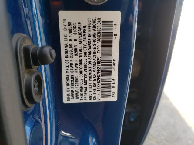 Photo 10 from auction – 2014 HONDA CIVIC EX with VIN 19XFB2F87EE211529