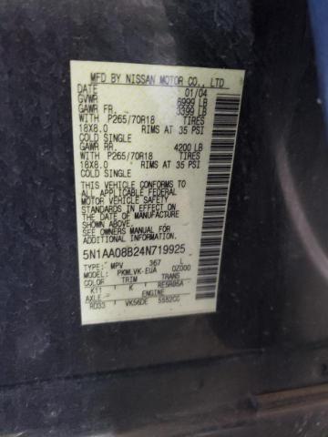 Photo 10 from auction – 2004 NISSAN ARMADA SE with VIN 5N1AA08B24N719925